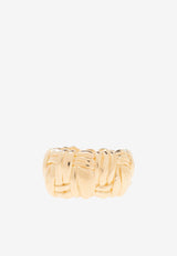 Bottega Veneta Intrecciato Weave Ring Gold 732038 VAHU0-8120