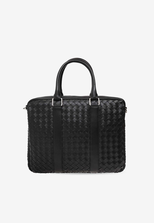 Bottega Veneta Large Intrecciato Leather Briefcase Black 732069 V2E41-8803