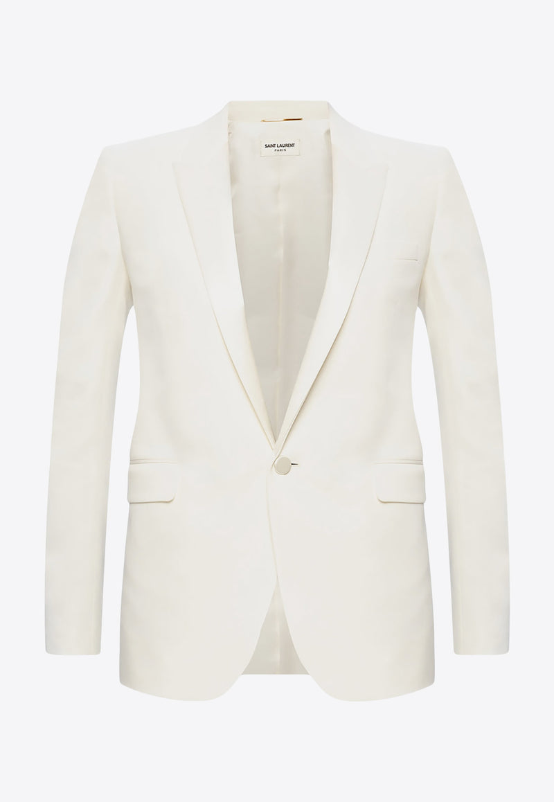Saint Laurent Single-Breasted Wool Blazer  White 514631 Y513W-9935