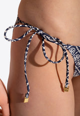 Tory Burch Monogram Print Bikini Bottom Navy 79313 0-410