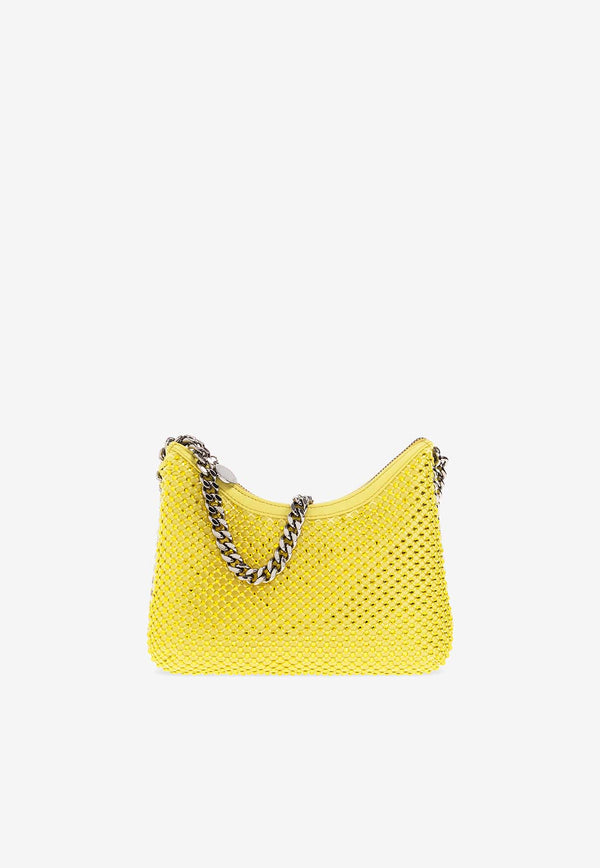 Stella McCartney Mini Falabella Crystal Mesh Shoulder Bag Yellow 7B0001 WP0054-7001