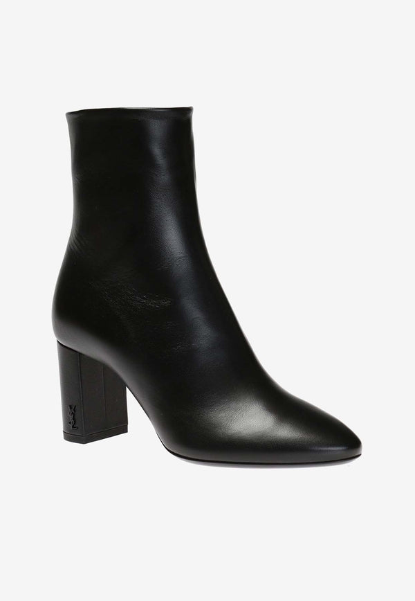 Saint Laurent Lou 70 Ankle Boots in Smooth Leather Black 529350 0RRVV-1000