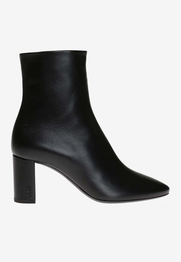 Saint Laurent Lou 70 Ankle Boots in Smooth Leather Black 529350 0RRVV-1000