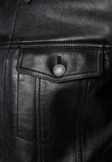 Saint Laurent Pointed Collar Leather Jacket Black 529949 YC2OC-1000