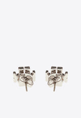 Tory Burch Kira Crystal Pave Stud Earrings Silver 53423 0-042