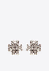 Tory Burch Kira Crystal Pave Stud Earrings Silver 53423 0-042