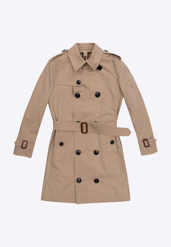 Burberry Kids Girls Double-Breasted Trench Coat Beige 8001162 A1366-HONEY