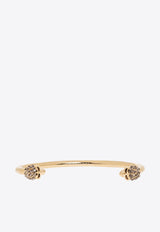 Alexander McQueen Twin Skull Cuff Bracelet Gold 550499 J160K-7286