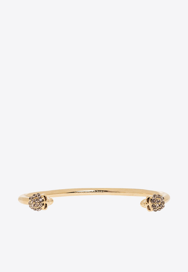 Alexander McQueen Twin Skull Cuff Bracelet Gold 550499 J160K-7286