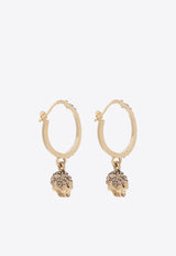 Alexander McQueen Skull Crystal Hoop Earring Gold 550503 J160K-7286