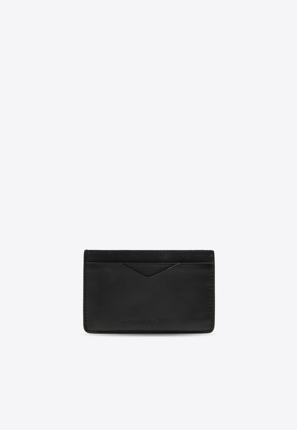 Alexander McQueen Ribcage Embossed Leather Cardholder Black 550832 ASOAO-1000