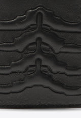 Alexander McQueen Ribcage Embossed Leather Cardholder Black 550832 ASOAO-1000