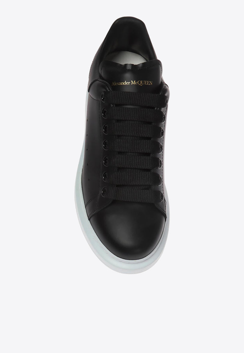 Alexander McQueen Oversized Leather Sneakers Black 553770 WHGP0-1000