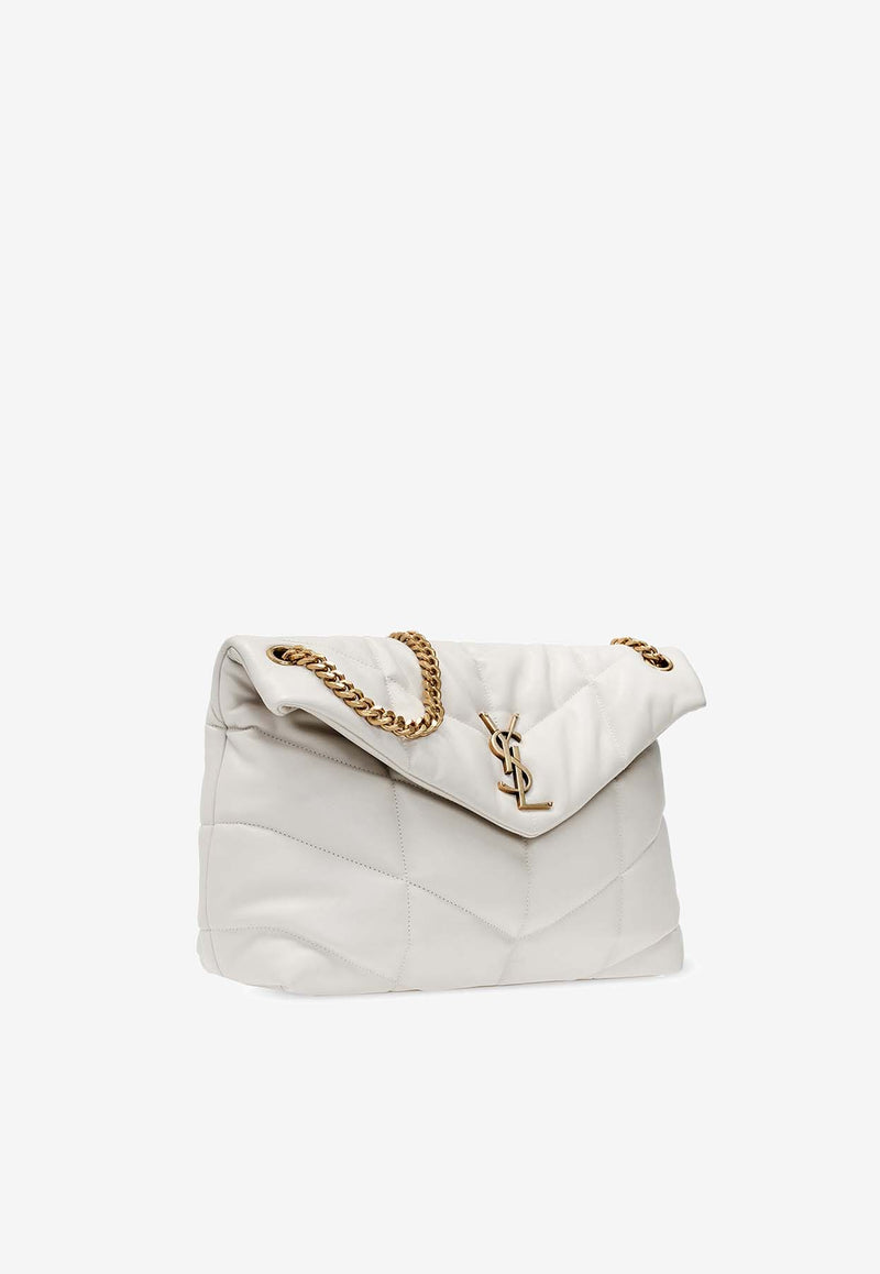 Saint Laurent Medium Loulou Shoulder Bag in Nappa Leather Cream 577475 1EL07-9207
