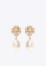 Tory Burch Kira Crystal Paved Pearl Drop Earrings Pearl 60525 0-137