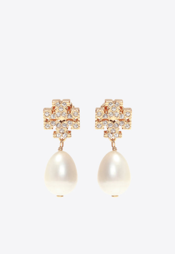 Tory Burch Kira Crystal Paved Pearl Drop Earrings Pearl 60525 0-137