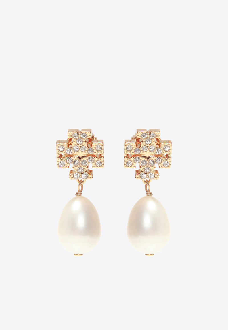 Tory Burch Kira Crystal Paved Pearl Drop Earrings Pearl 60525 0-137