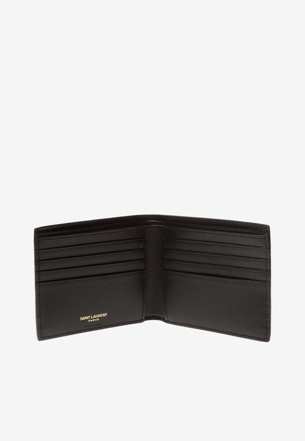 Saint Laurent East/West Leather Bi-Fold Wallet Black 607727 02G0W-1000