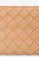Bottega Veneta Intrecciato Leather Zip-Around Wallet Almond 608051 VCPP2-2700