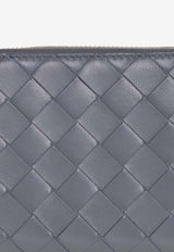 Bottega Veneta Intrecciato Leather Zip-Around Wallet Thunder 608053 VCPP2-1233