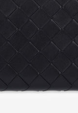 Bottega Veneta Intrecciato Leather Zip-Around Wallet Black 608053 VCPP2-8425