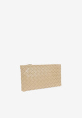 Bottega Veneta Small Intrecciato Leather Pouch Bag Taupe 608230 VCPP9-1520