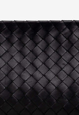 Bottega Veneta Medium Pouch Bag in Intrecciato Leather Black 608232 VCPP9-8425