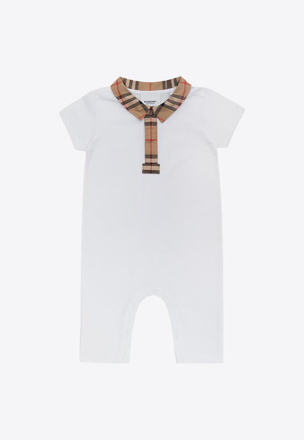 Burberry Kids Baby Girls Charlie Checked Romper White 8063711 A1464-WHITE