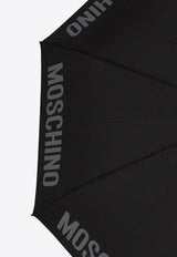 Moschino Logo Print Folding Umbrella Black 8064 OPENCLOSEA-BLACK