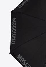 Moschino Logo Print Folding Umbrella Black 8064 TOPLESSA-BLACK