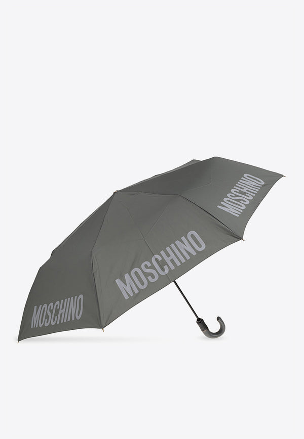 Moschino Logo Folding Umbrella 8064 TOPLESSL-GREY Gray