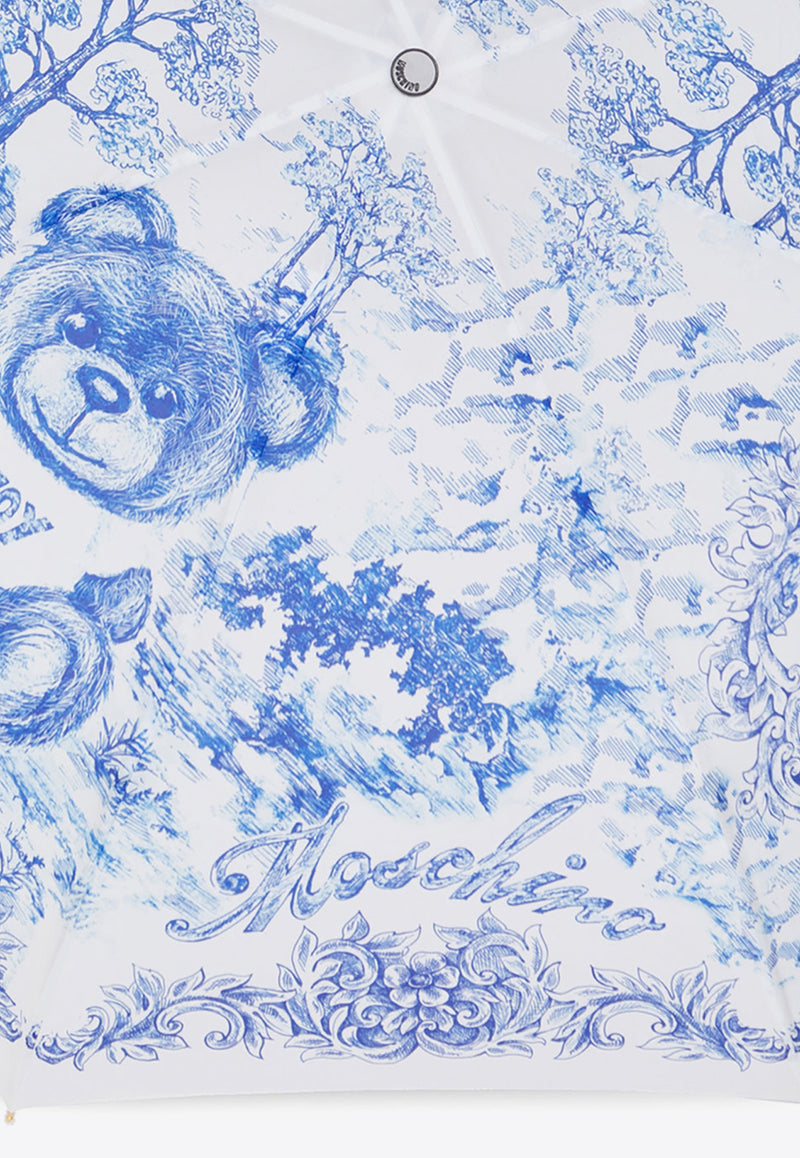 Moschino Bear Print Umbrella 8191 OPENCLOSEA-MULTI Blue