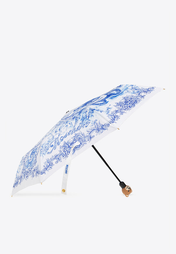 Moschino Bear Print Umbrella 8191 OPENCLOSEA-MULTI Blue