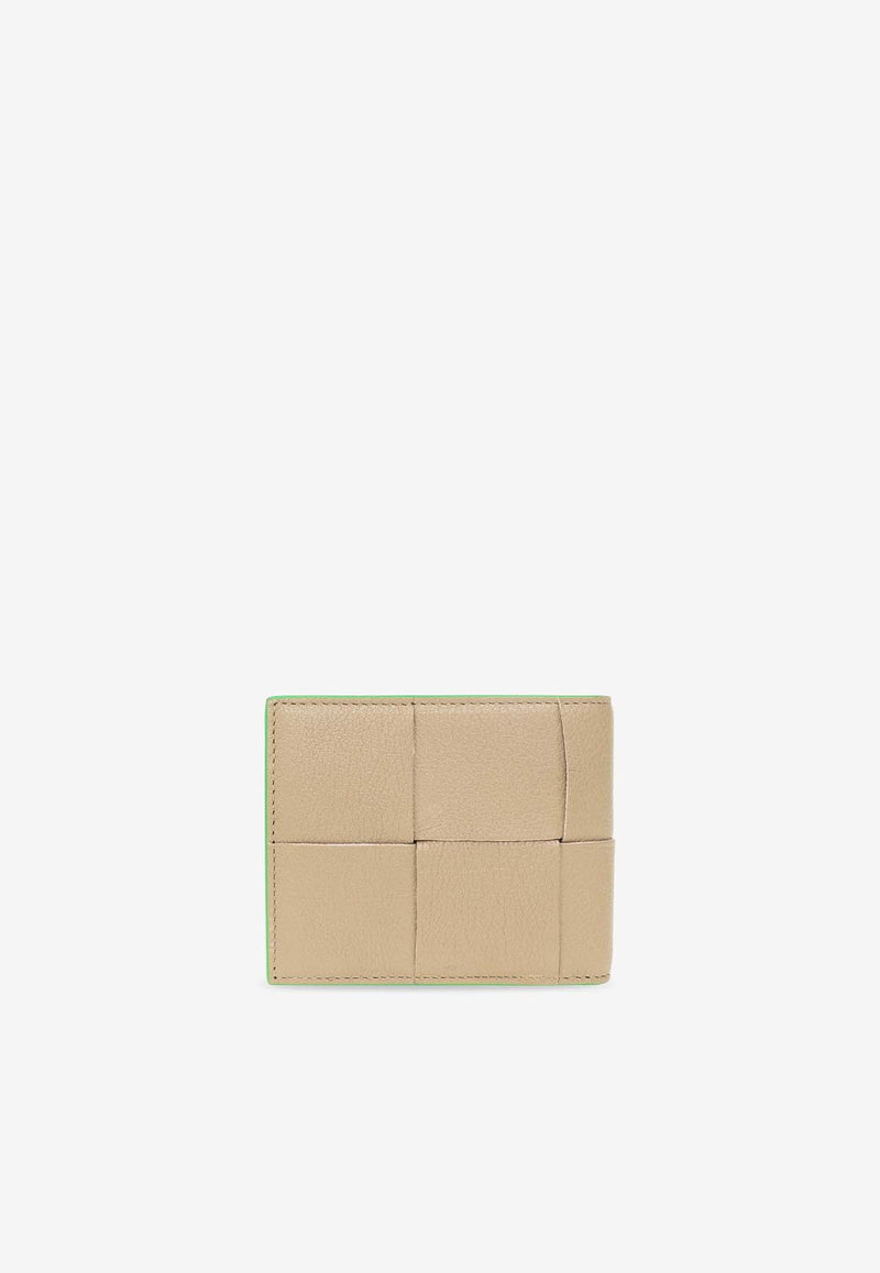 Bottega Veneta Cassette Bi-Fold Wallet in Intreccio Leather Taupe 649605 V1Q73-1528