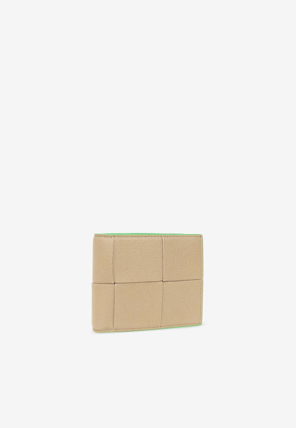 Bottega Veneta Cassette Bi-Fold Wallet in Intreccio Leather Taupe 649605 V1Q73-1528