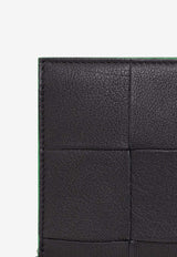 Bottega Veneta Cassette Zip-Around Intreccio Leather Wallet Black 649607 V1Q73-1045