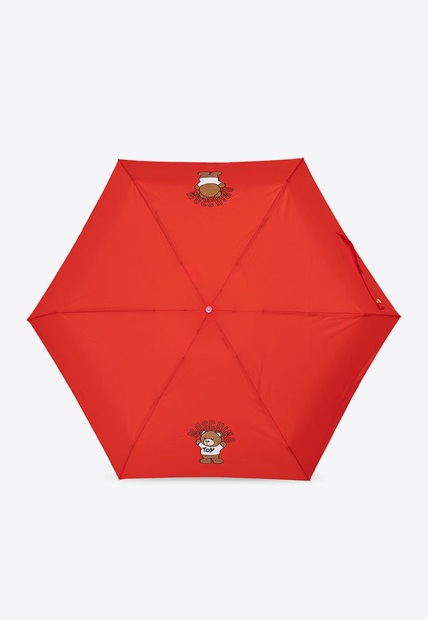 Moschino Logo Folding Umbrella 8351 SUPERMINIC-RED Red