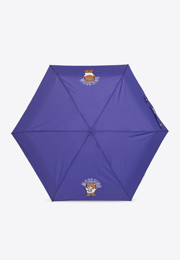 Moschino Logo Folding Umbrella 8351 SUPERMINIQ-VIOLET Purple