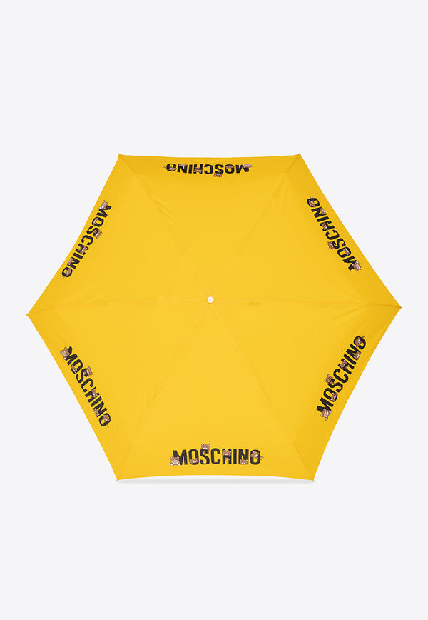 Moschino Logo Print Umbrella 8432 SUPERMINIU-YELLOW Yellow