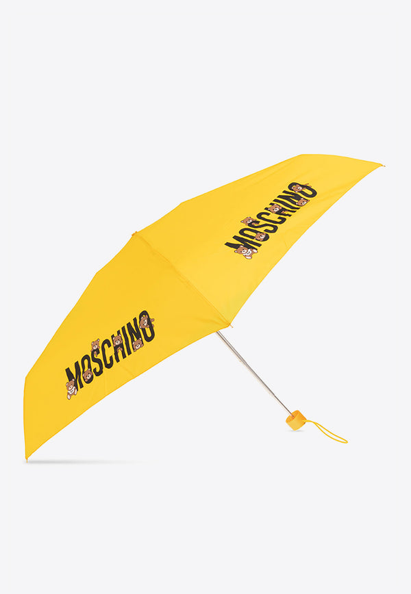 Moschino Logo Print Umbrella 8432 SUPERMINIU-YELLOW Yellow