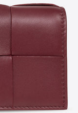 Bottega Veneta Cassette Cardholder in Intrecciato Grained Leather Bordeaux 651396 VCQC4-6208
