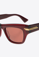 Bottega Veneta Appliquéd Cat Eye Sunglasses Burgundy