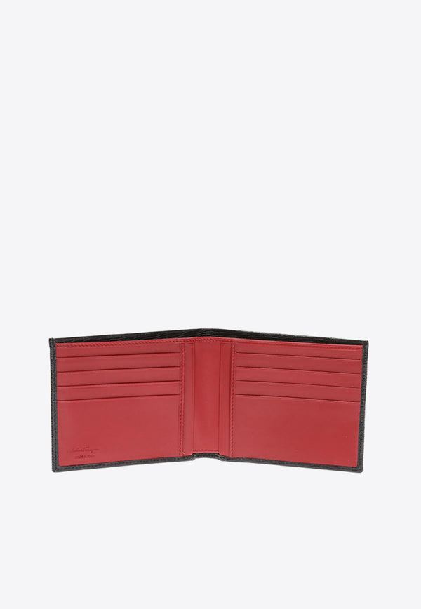 Salvatore Ferragamo Gancini Bi-Fold Leather Wallet Black 66A063 REVIVAL GANC 685956-NERO