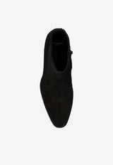 Saint Laurent Wyatt Suede Ankle Boots Black 670339 1NZ00-1000