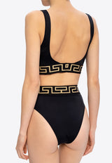 Versace Greca Patterned Bikini Bottom Black ABD01095 A232185-A1008