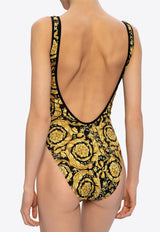 Versace Barocco Print One-Piece Swimsuit Yellow ABD05030 A235870-A7900