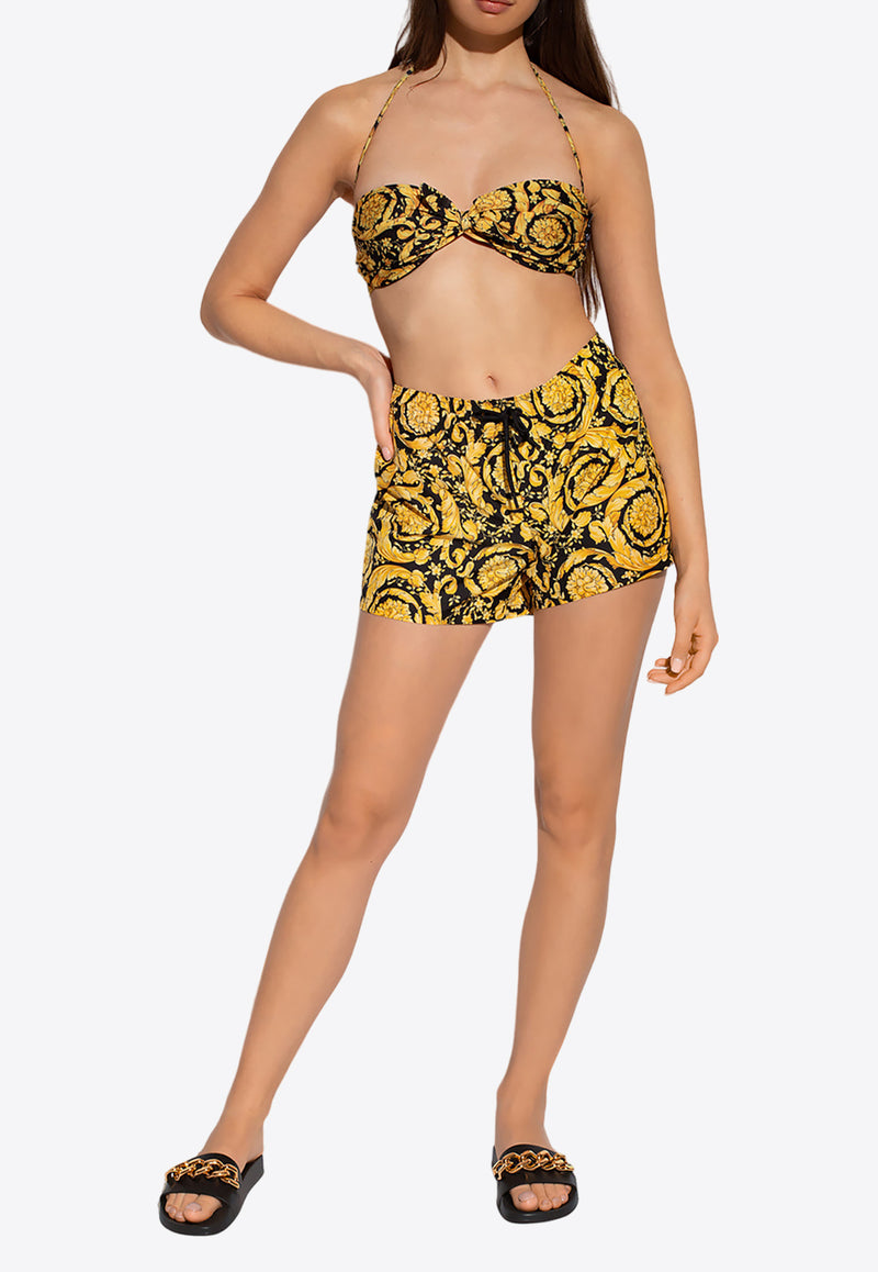 Versace Barocco Print Swim Shorts Yellow ABD05032 A233170-A7900