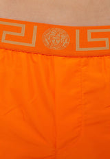 Versace Greca-Waistband Swim Shorts Orange ABU01022 A232415-A702