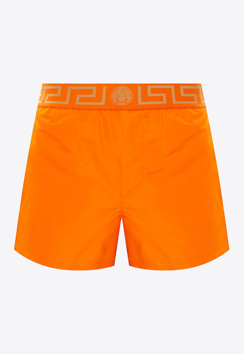 Versace Greca-Waistband Swim Shorts Orange ABU01022 A232415-A702