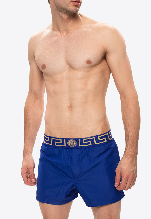 Versace Greca-Waistband Swim Shorts Blue ABU01022 A232415-A85K